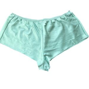 Victoria’s Secret Turquoise Satin Sleep Shorts Elastic Waist Size XL